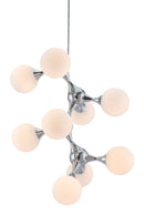 Rustic Lamps - 25.6" x 25.6" x 31.5" White & Chrome, Frosted Glass, Metal, Ceiling Lamp
