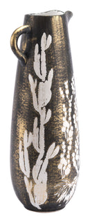 Decorative Jars - 9.8" x 8.7" x 23.6" Antique Gold & White, Ceramic, Large Jar