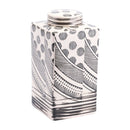 Vintage Cookie Jars - 5.9" x 5.9" x 11.4" Off White & Black, Ceramic, Medium Jar