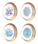 Cheap Room Decor - 9.8" x 2" x 9.8" Multicolor, Steel & Glass, Plates - Set of 4