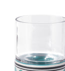 Glass Candle Holders - 4.1" x 4.1" x 7.3" Green & Teal, Ceramic & Glass, Small Candle Holder