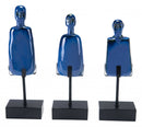 Cheap Room Decor - 4.7" x 2.8" x 14.8" Blue, Ceramic & Steel, Figurines - Set of 3