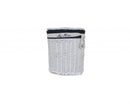 Basket Case - 14.5" x 20" x 23" White, Blue, Oval, Willow - Basket Set of 5