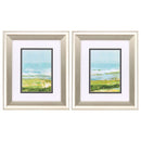 Silver Picture Frames - 11" X 13" Brushed Silver Frame Coastal Overlook (Set of 2)