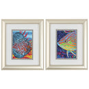Picture Frame Set - 10" X 12" Champagne Gold Color Frame Tropical Fish (Set of 2)