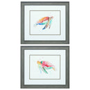 Vintage Picture Frames - 22" X 19" Distressed Wood Toned Frame Sea Turtle (Set of 2)