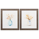 Vintage Picture Frames - 19" X 22" Distressed Wood Toned Frame Cotton Wheat (Set of 2)