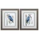 Vintage Picture Frames - 19" X 22" Distressed Wood Toned Frame Beside The Lake (Set of 2)
