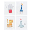 Rustic Picture Frames - 11" X 14" Matte White Frame Youth Animals (Set of 4)