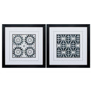 Hanging Picture Frames - 23" X 23" Black Frame Neutral Tile Collect (Set of 2)