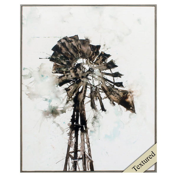Cute Picture Frames - 23" X 28" Woodtoned Frame Watercolor Windmill