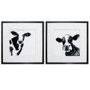 Cute Picture Frames - 28" X 28" Dark Wood Toned Frame Cow Contour (Set of 2)