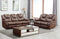 Modern Leather Sofa - 146" X 76" X 80" Brown  Power Reclining Sofa Love