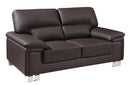 Leather Loveseat - 6"9 X 36" X 36" Brown  Loveseat