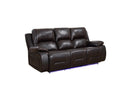 Modern Leather Sofa - 89" X 40" X 40" Brown Power Reclining Sofa