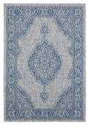 Blue Rug Living Room - 94" x 126" x 0.04" Blue Polypropylene Oversize Rug