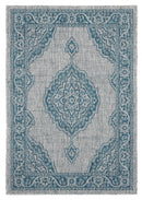 Aqua Rug - 94" x 126" x 0.04" Aqua Polypropylene Oversize Rug