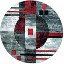 Red Rug - 94" x 94" x 0.5" Red Olefin/Polypropylene Round Rug