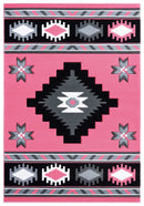 Pink Area Rug - 94" x 126" x 0.53" Pink Olefin/Polypropylene Area Rug