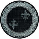 Christmas Rugs - 94" x 94" x 0.53" Grey Olefin/Polypropylene Round Rug