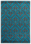 Stair Rug Runner - 31" x 88" x 0.53" Turquoise Olefin/Polypropylene Runner Rug