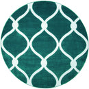Round Area Rugs - 94" x 94" x 0.53" Turquoise Olefin/Polypropylene Round Rug