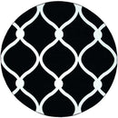 Black Rug - 94" x 94" x 0.53" Black Olefin/Polypropylene Round Rug