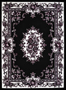 Black Rug - 22" x 36" x 0.4" Black Olefin Accent Rug