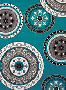 Cheap Runner Rugs - 33" x 86" x 0.4" Aqua Olefin Runner Rug