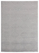 Floor Rugs - 23" x 36" x 0.39" Silver Polyester/Olefin Accent Rug