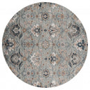 Blue and Grey Rug - 94" x 94" x 0.79" Blue/Grey Microfiber/Polyester Round Rug