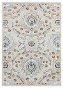 Room Rugs - 23" x 36" x 0.79" Beige Microfiber/Polyester Accent Rug