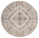 Room Rugs - 94" x 94" x 0.79" Beige Microfiber/Polyester Round Rug