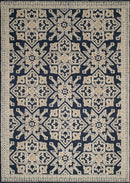 Navy Blue Area Rug - 31" x 90" x 0.39" Navy Polyester Mat Rug