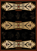 Entryway Runner Rug - 23" x 86" x 0.4" Black Polypropylene Runner Rug