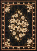 Black Rug - 22" x 36" x 0.4" Black Polypropylene Accent Rug