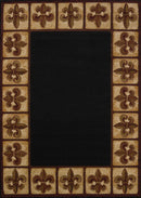 Black Rug - 22" x 36" x 0.4" Black Polypropylene Accent Rug