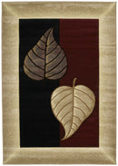 Gray Area Rug - 22" x 32" x 0.47" Burgundy Polypropylene Accent Rug