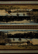 Blue Rug - 22" x 32" x 0.47" Blue Polypropylene Accent Rug