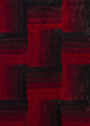 Red Rug - 94" x 126" x 1.2" Red Polyester Oversize Rug