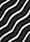 Black Rug - 94" x 126" x 1.2" Black Polyester Oversize Rug