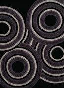 Black Rug - 63" x 86" x 1.2" Black Polyester Area Rug
