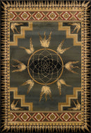 Green Area Rugs - 22" x 36" x 0.45" Green Polypropylene Accent Rug