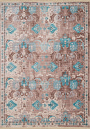 Blue Rug - 31" x 51" x 0.24" Aqua Polyester Mat Rug