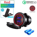 36W QC 3.0 Touch Switch Waterproof Universal Motorcycle Car Truck Boat Dual USB Charger Socket For Phone Tablet Camera GPS DVR JadeMoghul Inc.