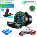 36W QC 3.0 Touch Switch Waterproof Universal Motorcycle Car Truck Boat Dual USB Charger Socket For Phone Tablet Camera GPS DVR JadeMoghul Inc.