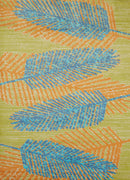 Aqua Rug - 63" x 86" x 0.43" Aqua Polypropylene Area Rug