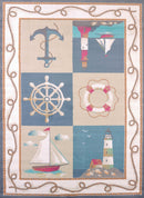 Blue Rug - 22" x 36" x 0.43" Blue Polypropylene Accent Rug