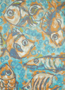 Affordable Rugs - 63" x 86" x 0.43" Aqua Polypropylene Area Rug