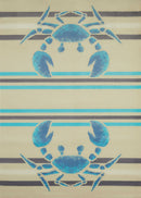 Blue Rug - 31" x 47" x 0.43" Blue Polypropylene Mat Rug